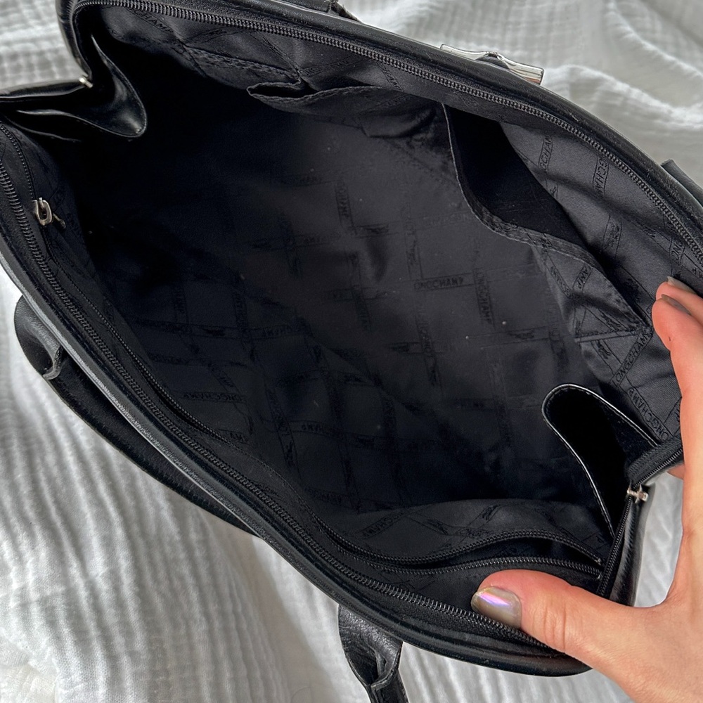 **SOLD** Longchamp Roseau Toggle Domed Black Leather Shoulder Bag France - Picture 15 of 16